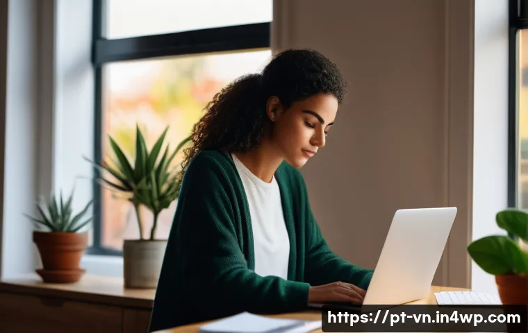 의식적 기술 사용을 위한 습관 형성 - A cozy modern home office scene featuring a young adult Portuguese woman setting a digital routine o...